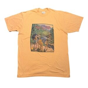 Vintage 1988 Arlo Guthrie World Tour T-Shirt Stedman Single Stitch Peach XL